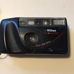 Nikon One Touch 100 35mm camera with strap